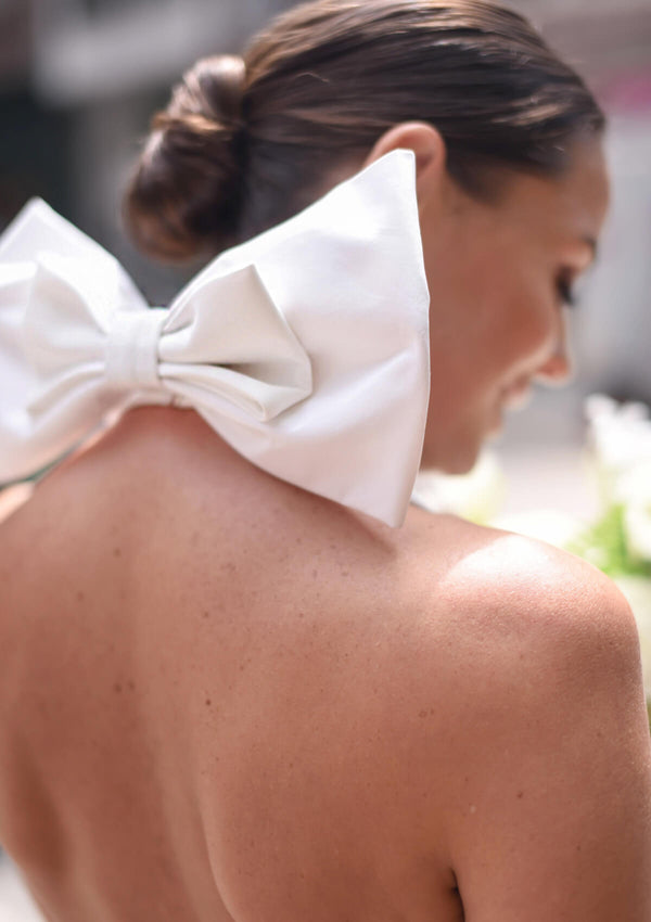 Christina Devine Bridal Mini Bianca Jumpsuit Bow Detail