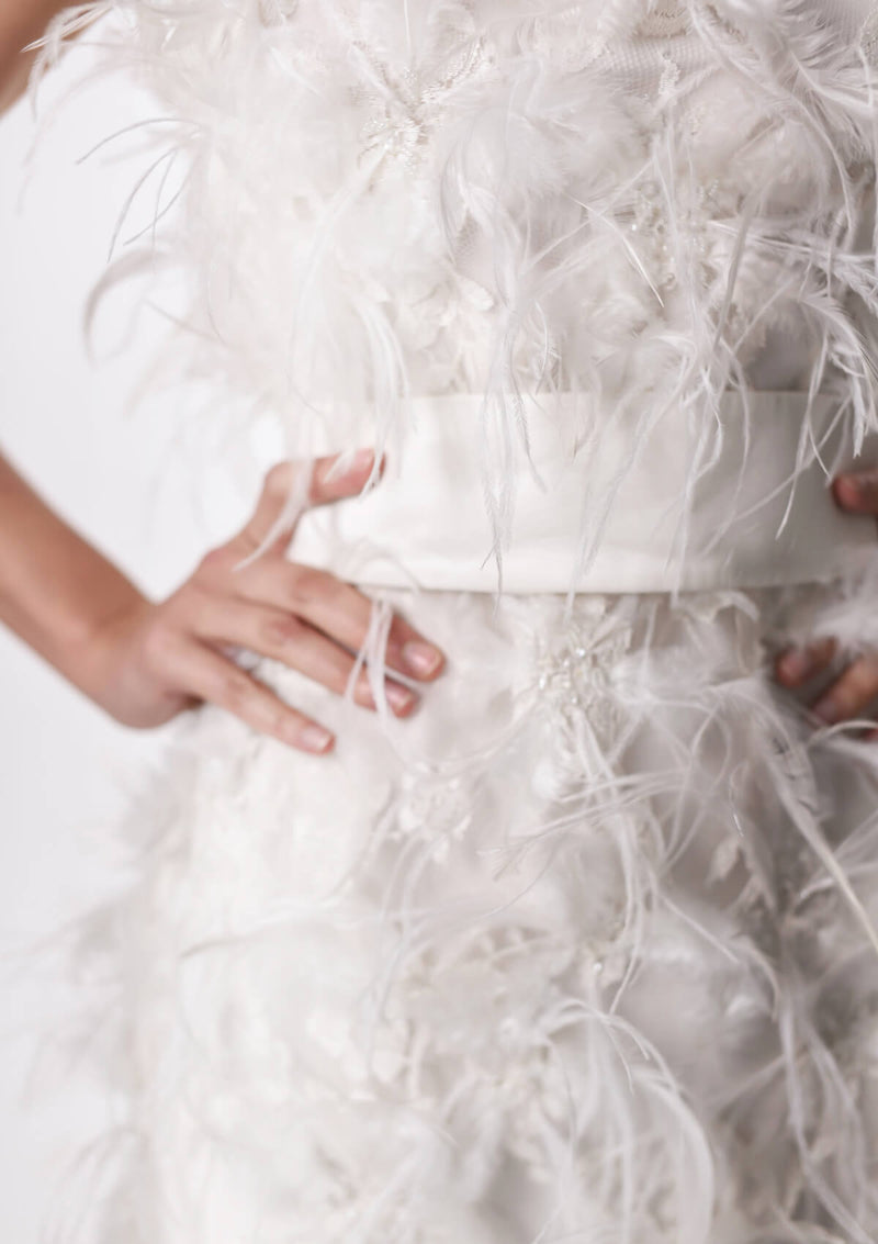 Christina Devine Bridal Mini Brooklyn in Feathers